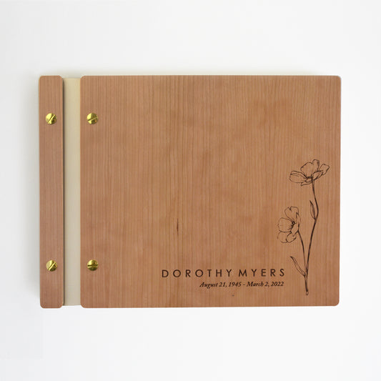Memorial Guest Book with Lily Flowers
