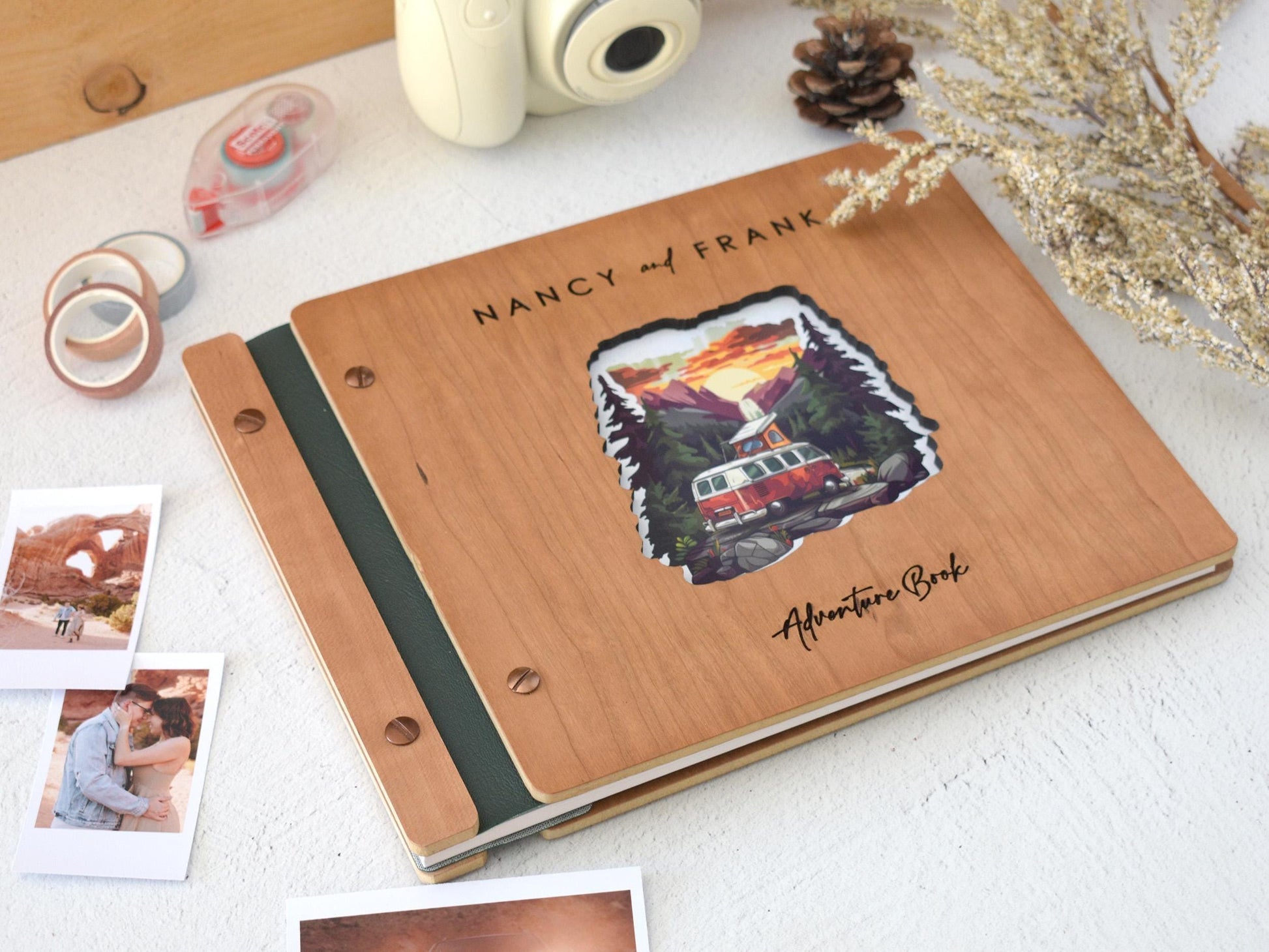Adventure Book Scrapbook Valentine&#39;s Day Gift for him, Personalized Anniversary Gift for her, Travel Scrapbook, Couple gift