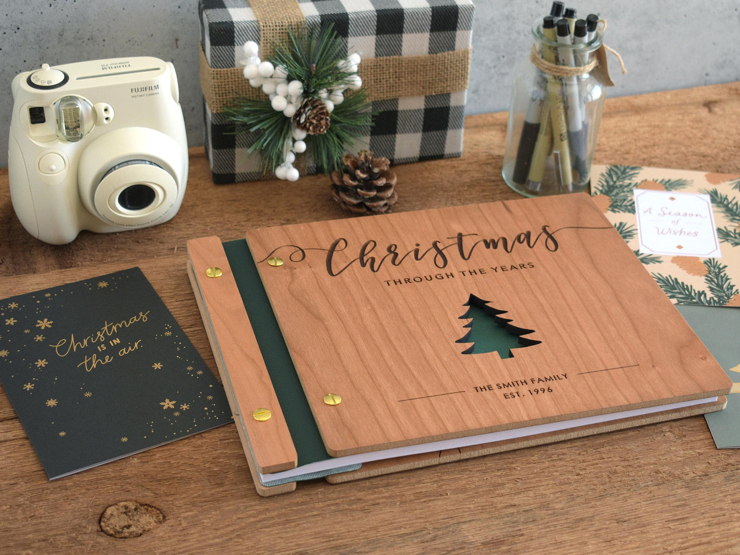 Family Christmas Memory Book, Holiday Photo Album, Custom Christmas Card Album, Holiday Gift For Parents, Family Christmas Gift