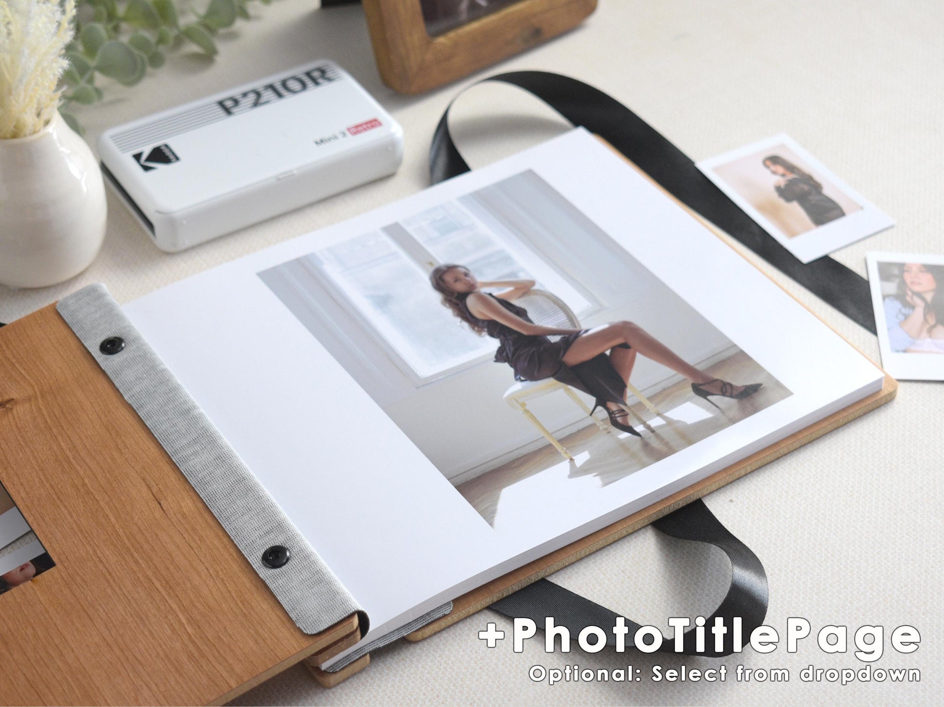 Wooden Boudoir Photo Album, Custom Boudoir Photo Book, Valentines Day Gift for him, Anniversary Gift for Boyfriend, Romantic Couples Gift