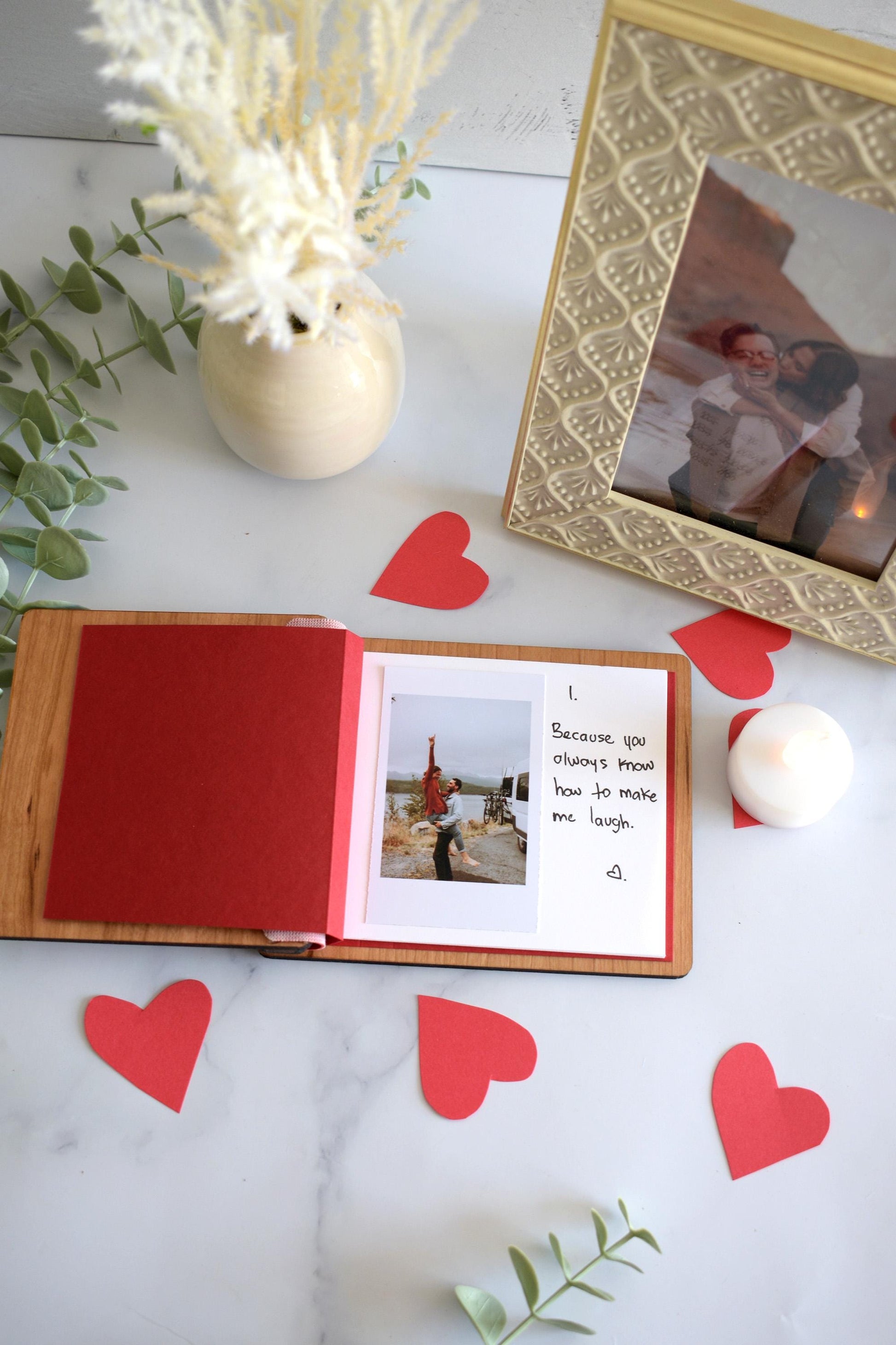 Scrapbook Valentines Gift for him, Personalized Photo Album Anniversary Gift for her, Couples gift, Gifts for Boyfriend, Gift for Husband
