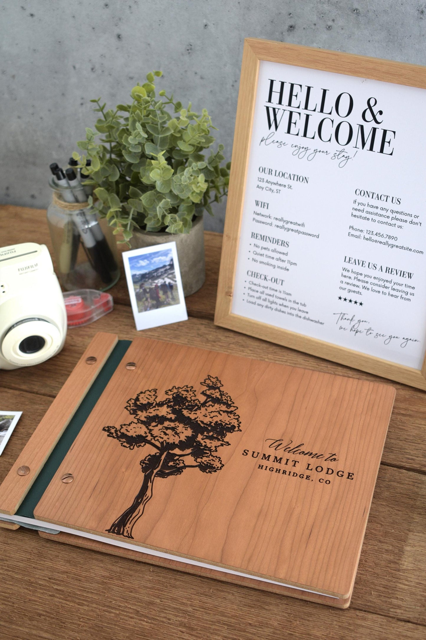 Rustic Airbnb Guest Book, Airbnb Welcome Book for Cabin Lodge & Vacation Rental Home Guest book, New House Guest Book, Housewarming Gift