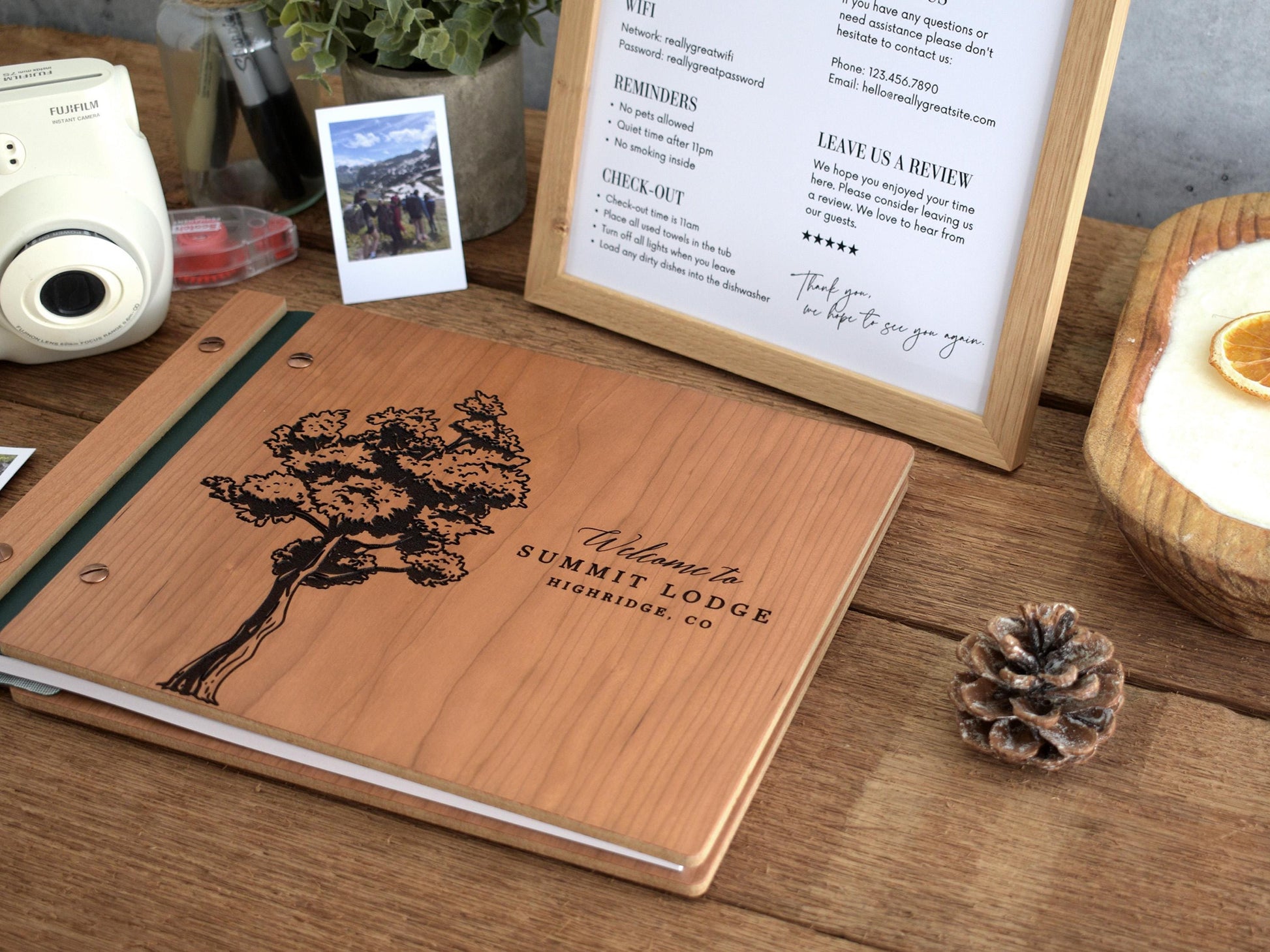 Rustic Airbnb Guest Book, Airbnb Welcome Book for Cabin Lodge & Vacation Rental Home Guest book, New House Guest Book, Housewarming Gift