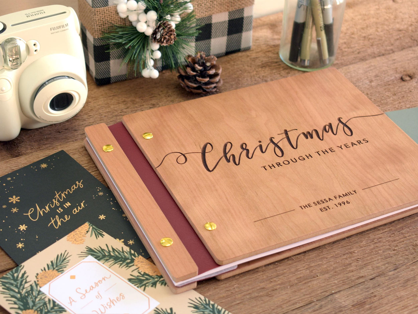 Christmas Through the Years Album, Custom Christmas Memory Book, Christmas Card Album, Holiday Gift For Parents, Family Christmas Gift