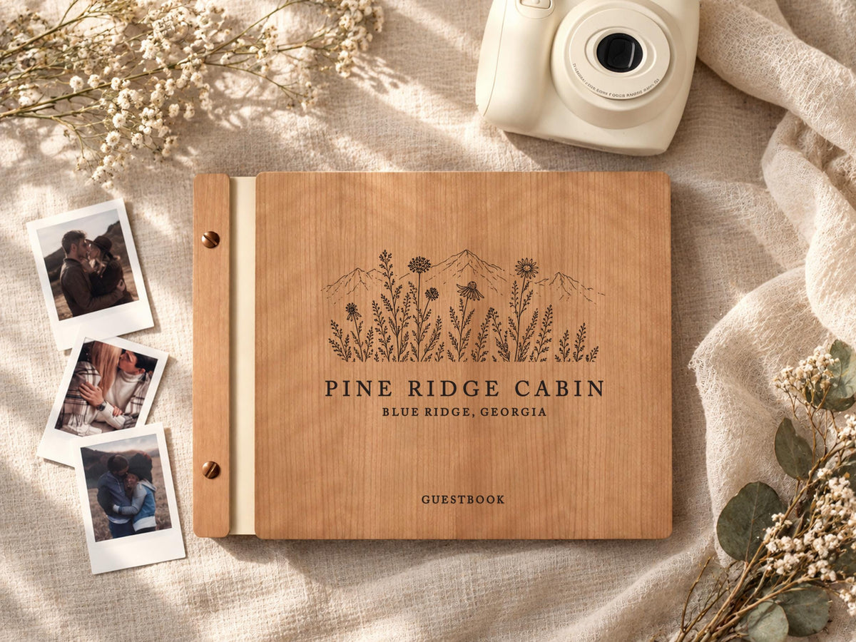 Mountain Airbnb Guest Book, Airbnb Welcome Book for Cabin Lodge & Vacation Rental Home, New House Guest Book, Housewarming Gift