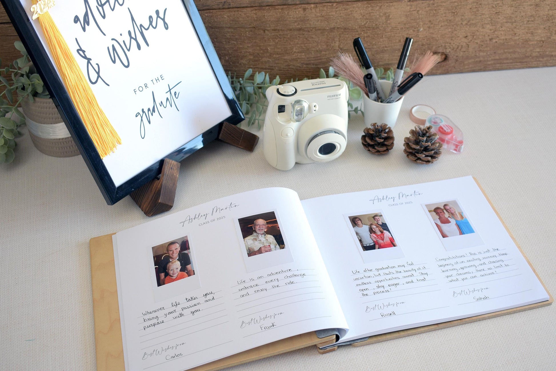 2025 Graduation Guest Book High School Grad College Grad Party Graduation Sign Book Polaroid Guestbook Photo Album Graduation Gifts for Her, Graduation book, grad reception desk, grad party