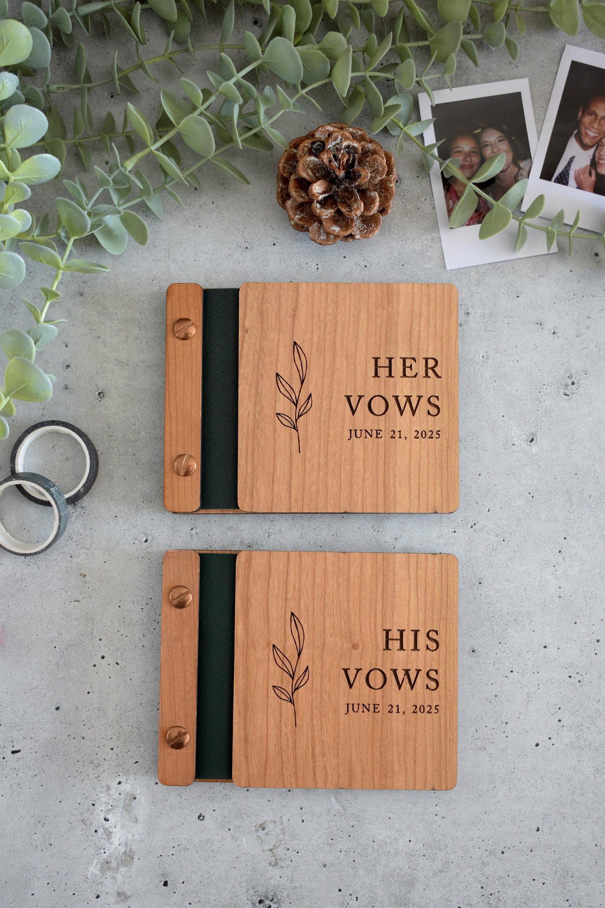 Minimalist Wooden Wedding Vow Books, Wedding Gift, Personalized Vow Booklets for Bride and Groom, Engagement Gift, Couples Vow Renewal,  Wedding Vow Books, Custom Vow Books, Her Vow Book, His Vow Book, wedding gift, vow books, vow books wedding, vow book, vow books set of 2, his hers vow books, couples gift, vow renewal, vow booklets