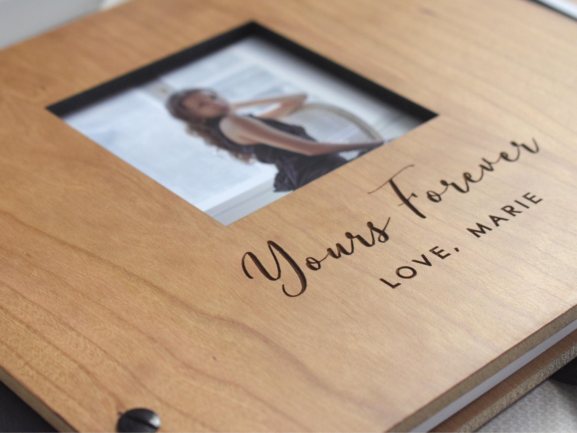 Wooden Boudoir Photo Album, Custom Boudoir Photo Book, Valentines Day Gift for him, Anniversary Gift for Boyfriend, Romantic Couples Gift