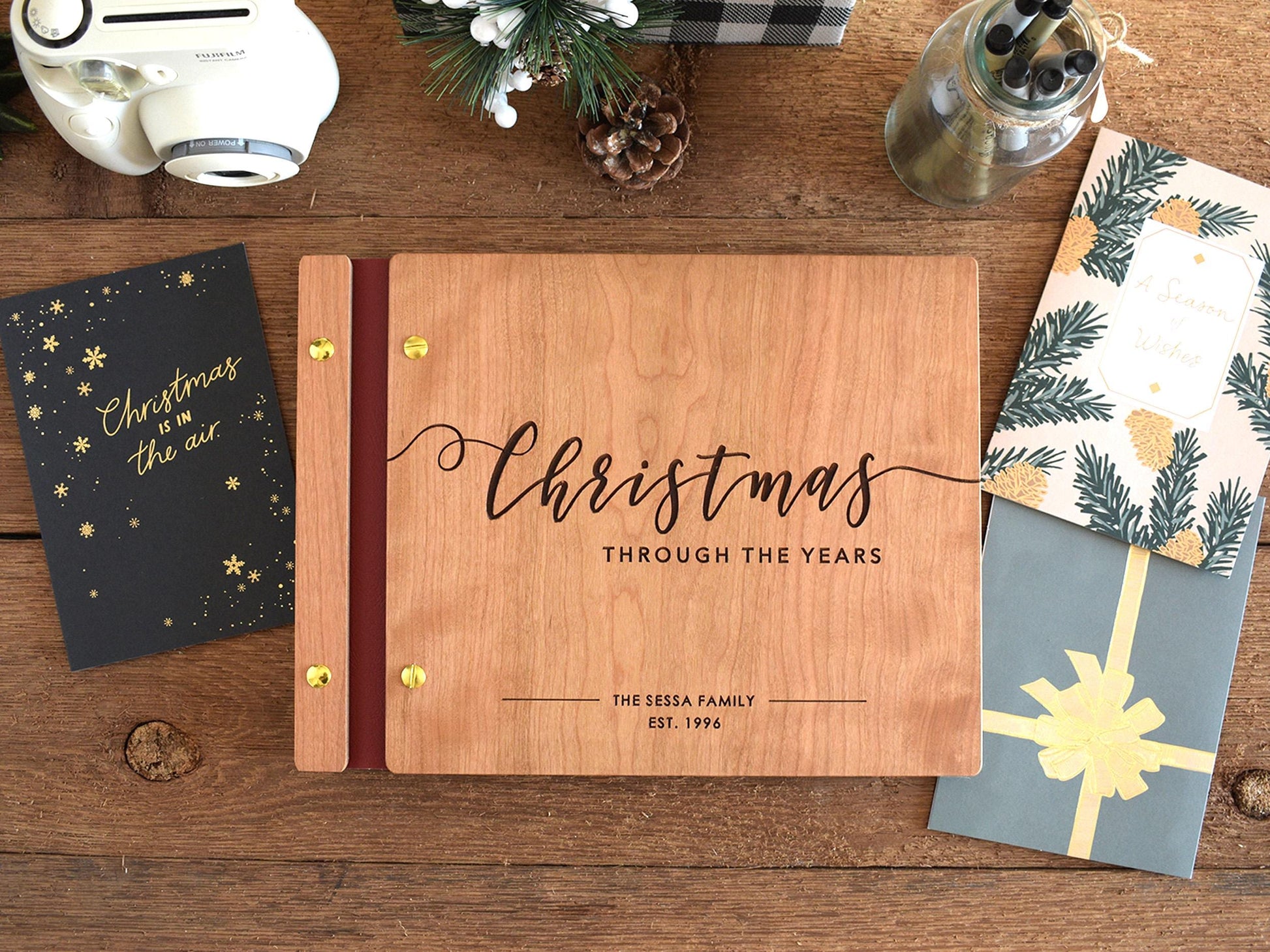 Christmas Through the Years Album, Custom Christmas Memory Book, Christmas Card Album, Holiday Gift For Parents, Family Christmas Gift