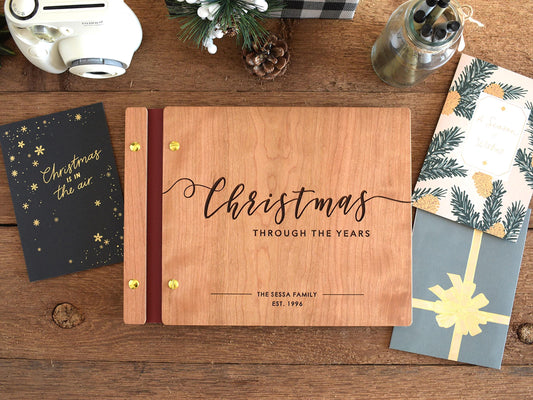 Christmas Through the Years Album, Custom Christmas Memory Book, Christmas Card Album, Holiday Gift For Parents, Family Christmas Gift