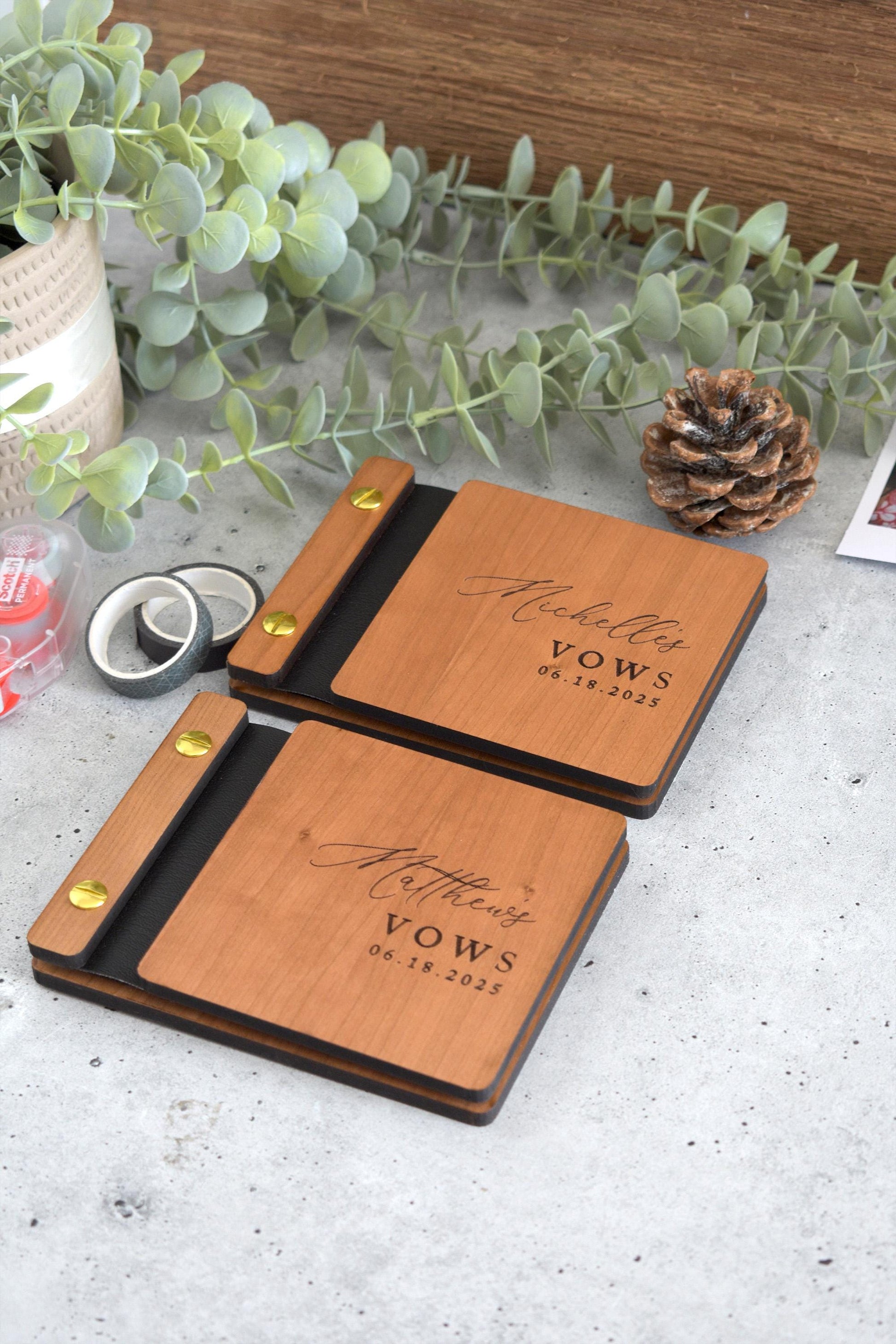 Wooden Wedding Vow Books, Wedding Gift, Personalized Vow Booklets for Bride and Groom, Engagement Gift, Couples Vow Renewal,  Wedding Vow Books, Custom Vow Books, Her Vow Book, His Vow Book, wedding gift, vow books, vow books wedding, vow book, vow books set of 2, his hers vow books, couples gift, vow renewal, vow booklets