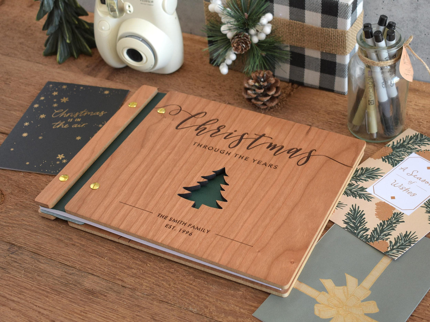 Family Christmas Memory Book, Holiday Photo Album, Custom Christmas Card Album, Holiday Gift For Parents, Family Christmas Gift