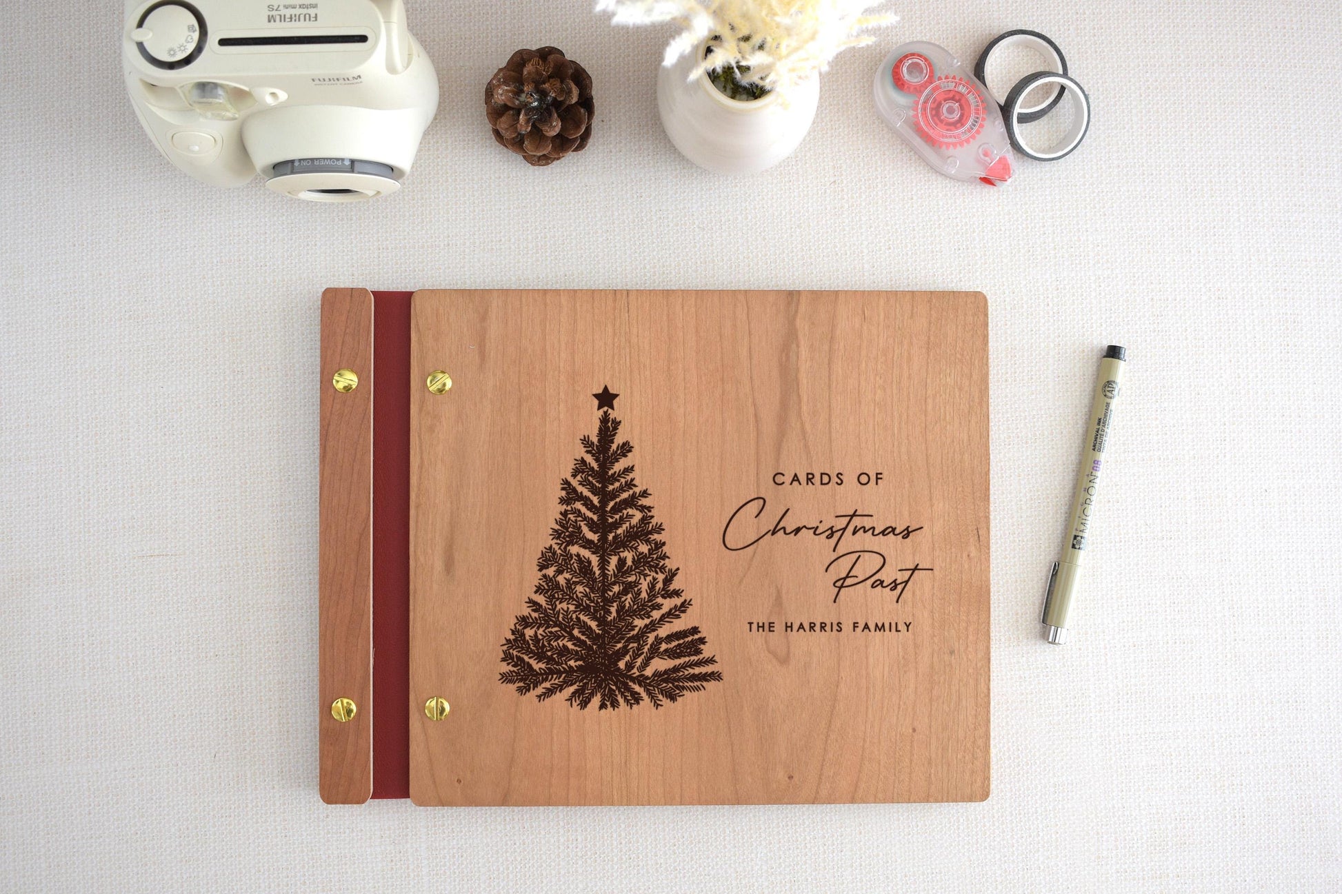 Christmas Tree Holiday Card Album, Christmas Memory Book, Christmas Photo Album, Family Christmas Gift, Holiday Gift For Family