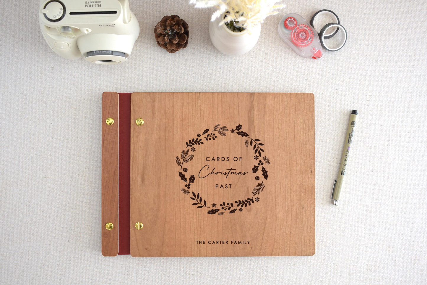 Custom Holiday Photo Album, Holiday Gift For Parents, Family Christmas Gift, Family Christmas Memory Book, Christmas Card Album