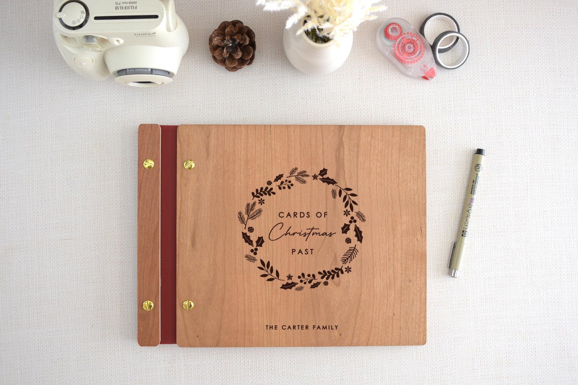 Custom Holiday Photo Album, Holiday Gift For Parents, Family Christmas Gift, Family Christmas Memory Book, Christmas Card Album