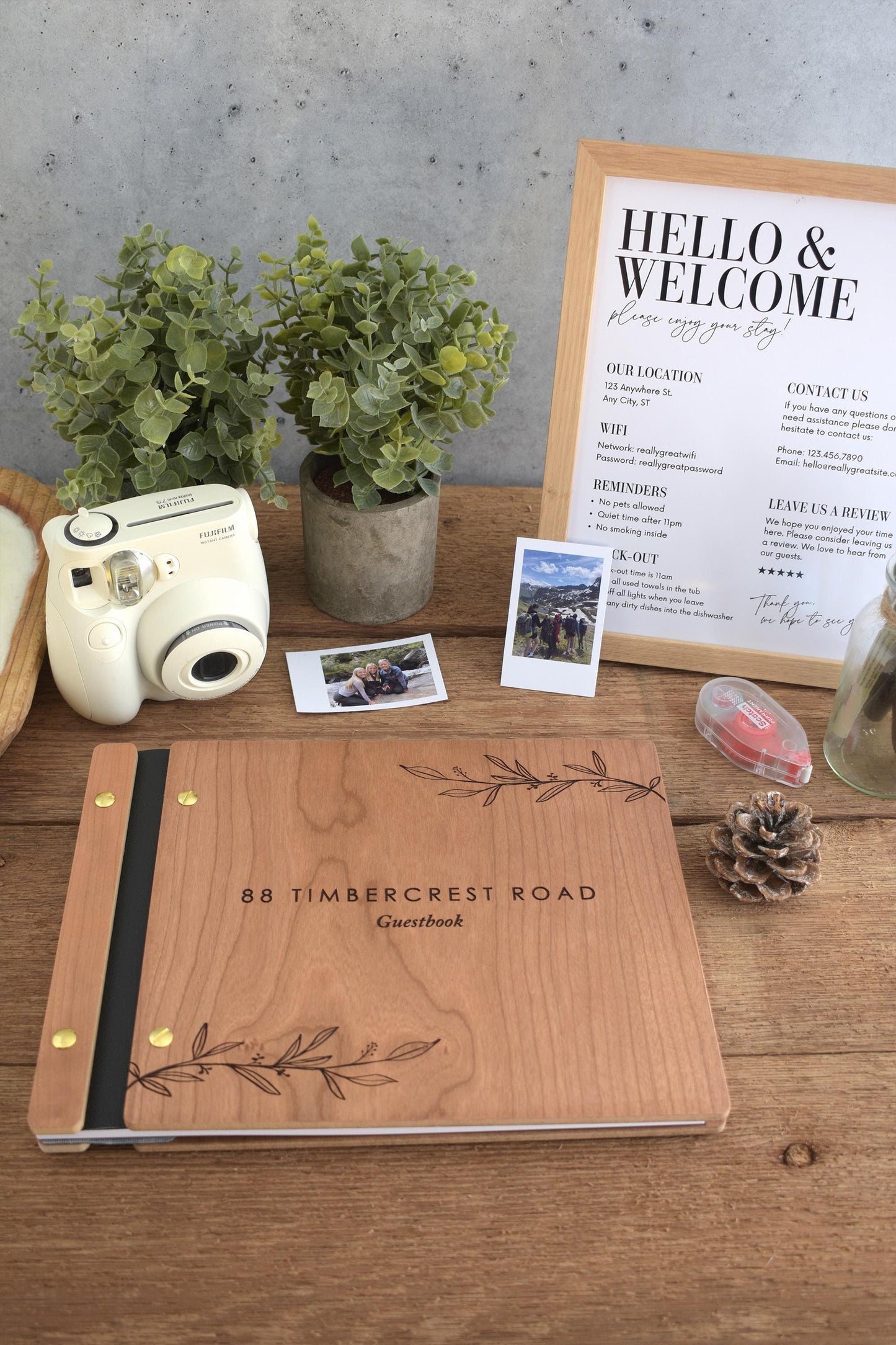 Rustic Airbnb Guest Book, Airbnb Welcome Book for Cabin Lodge & Vacation Rental Home Guest book, New House Guest Book, Housewarming Gift