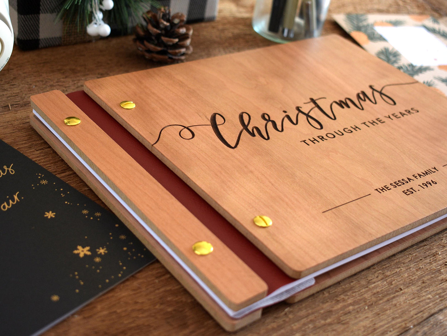 Christmas Through the Years Album, Custom Christmas Memory Book, Christmas Card Album, Holiday Gift For Parents, Family Christmas Gift