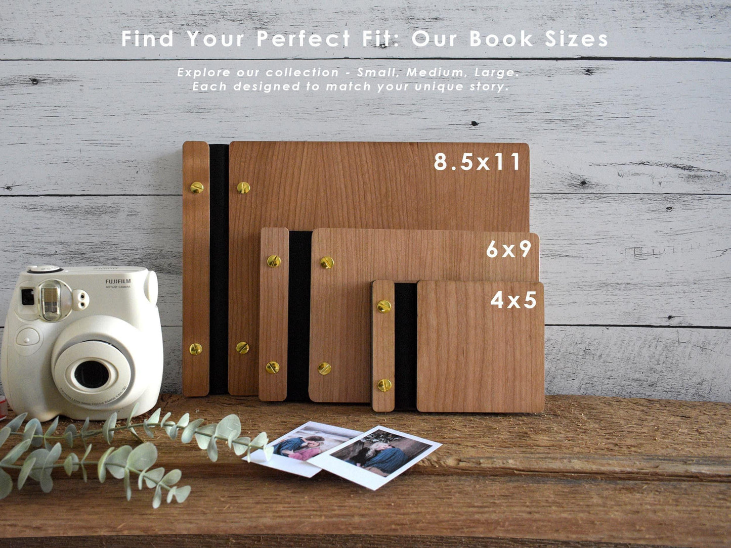 Personalized Photo Album - Mini Photo Book with Engraved Wooden Cover | First Mothers Day Gift