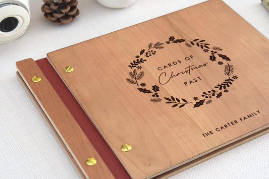 Custom Holiday Photo Album, Holiday Gift For Parents, Family Christmas Gift, Family Christmas Memory Book, Christmas Card Album