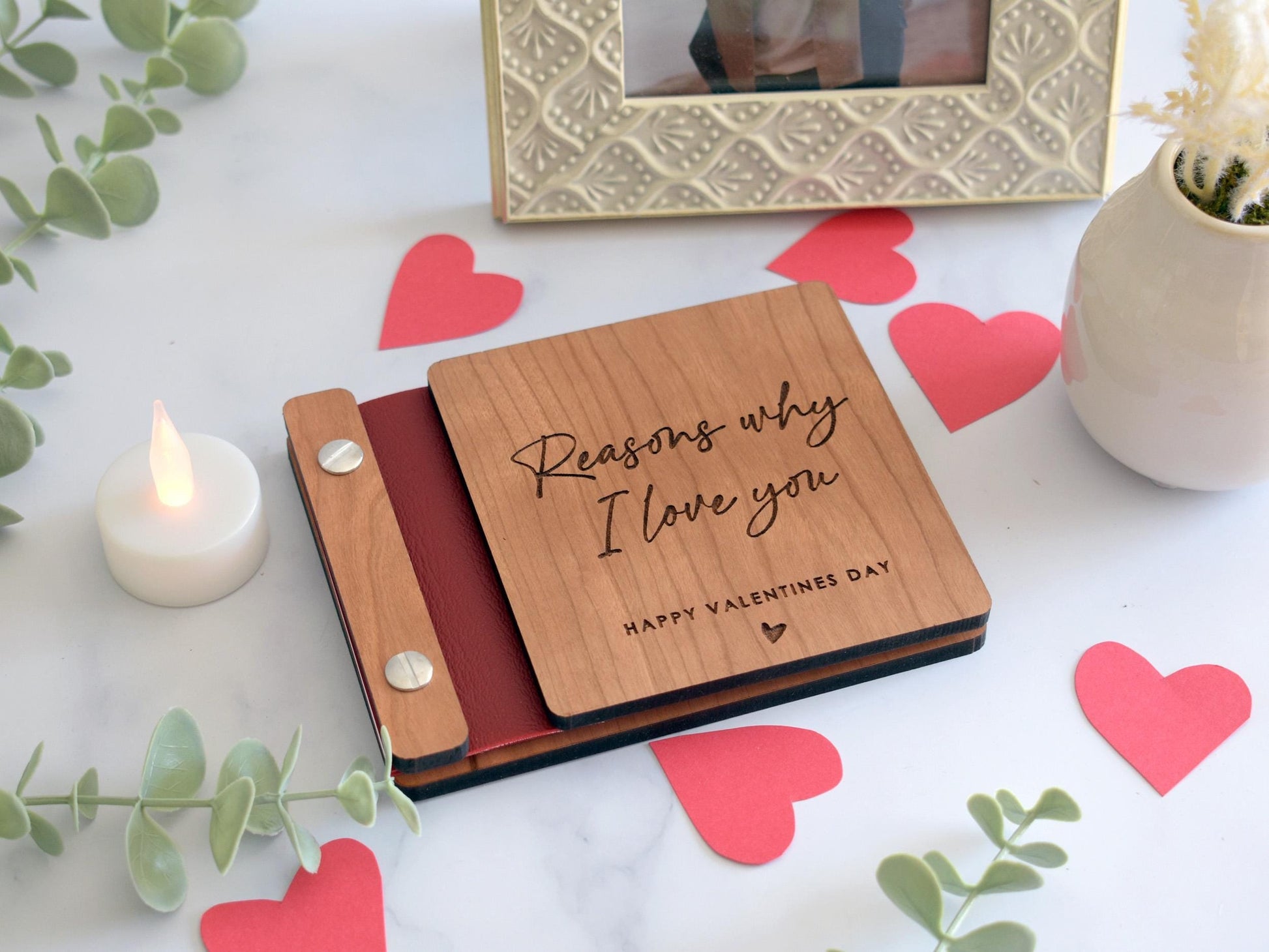 Scrapbook Valentines Gift for him, Personalized Photo Album Anniversary Gift for her, Couples gift, Gifts for Boyfriend, Gift for Husband