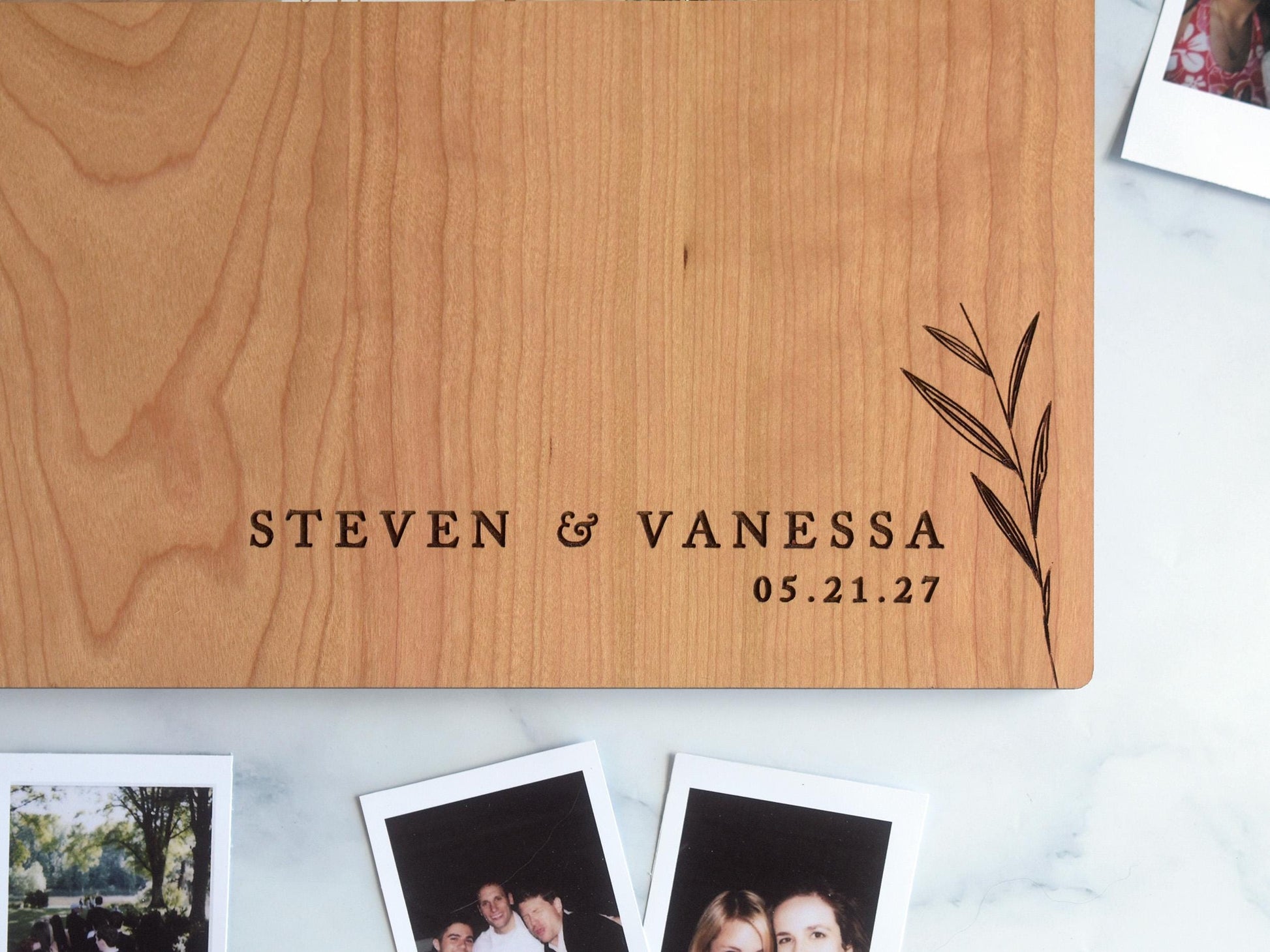 Minimalist Wedding Guest Book, Wooden Wedding Album, Personalized Polaroid Photo Guestbook, Wedding Keepsake