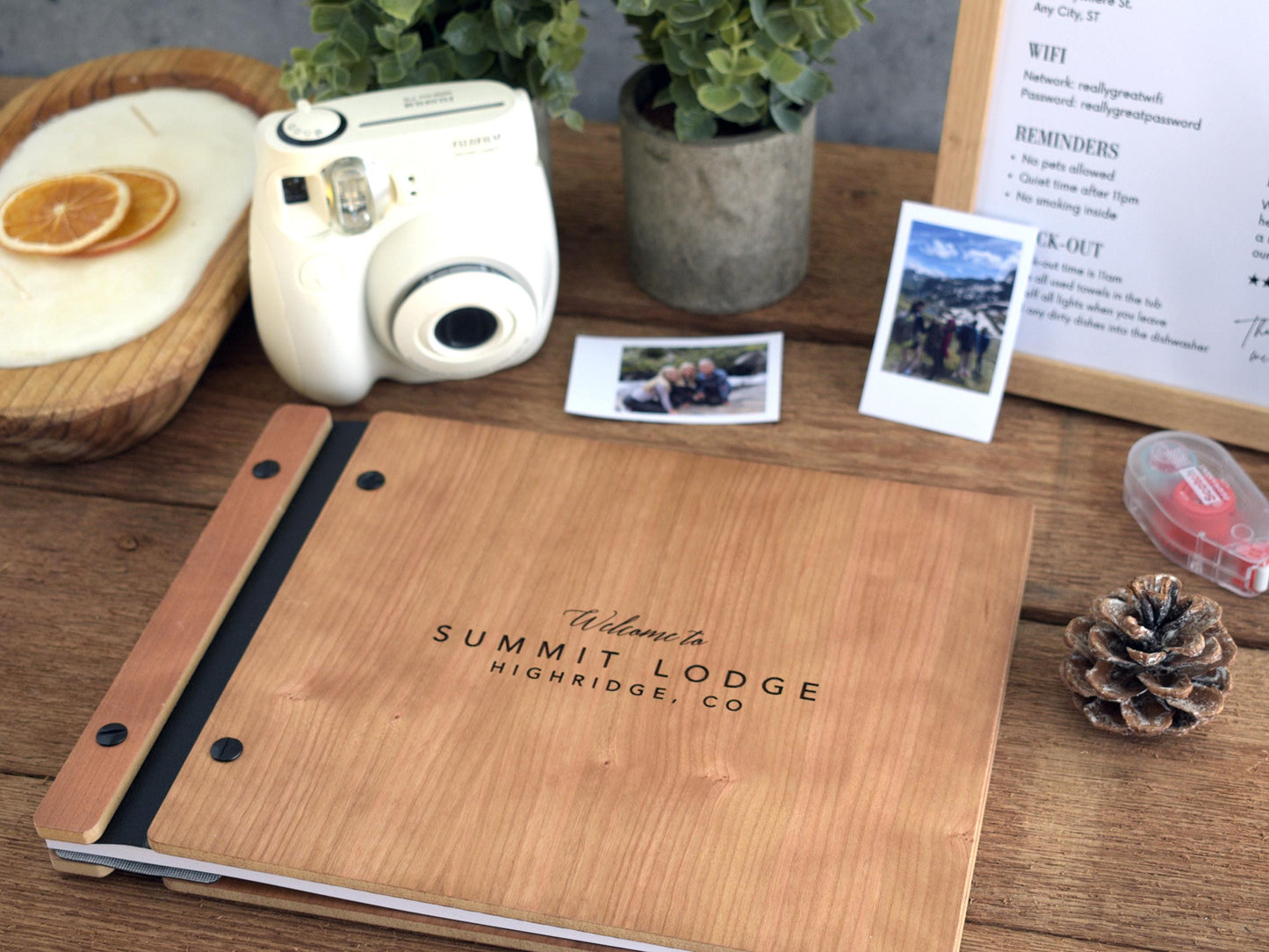 Wooden Airbnb Guest Book, Airbnb Welcome Book for Cabin Lodge & Vacation Rental Home Guest book, New House Guest Book, Housewarming Gift