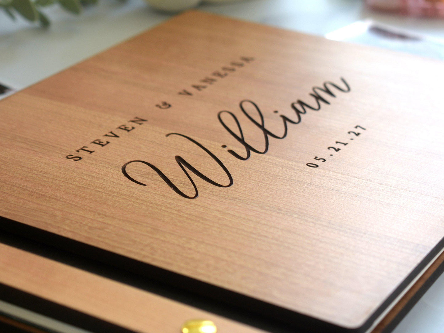 Custom Wooden Wedding Guest Book, Personalized Wedding Album, Polaroid Photo Guestbook, Wedding Reception Guest Book