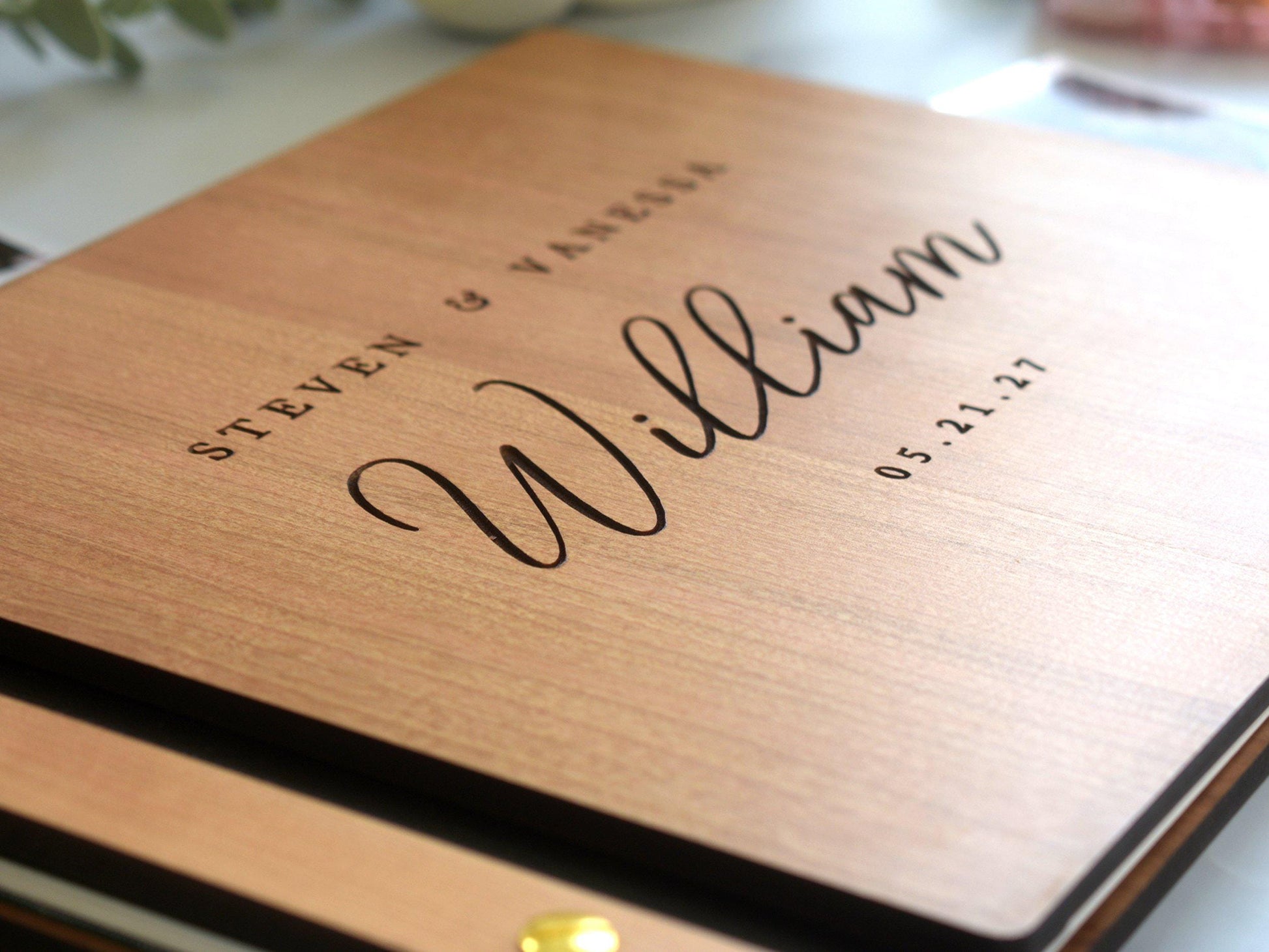 Custom Wooden Wedding Guest Book, Personalized Wedding Album, Polaroid Photo Guestbook, Wedding Reception Guest Book