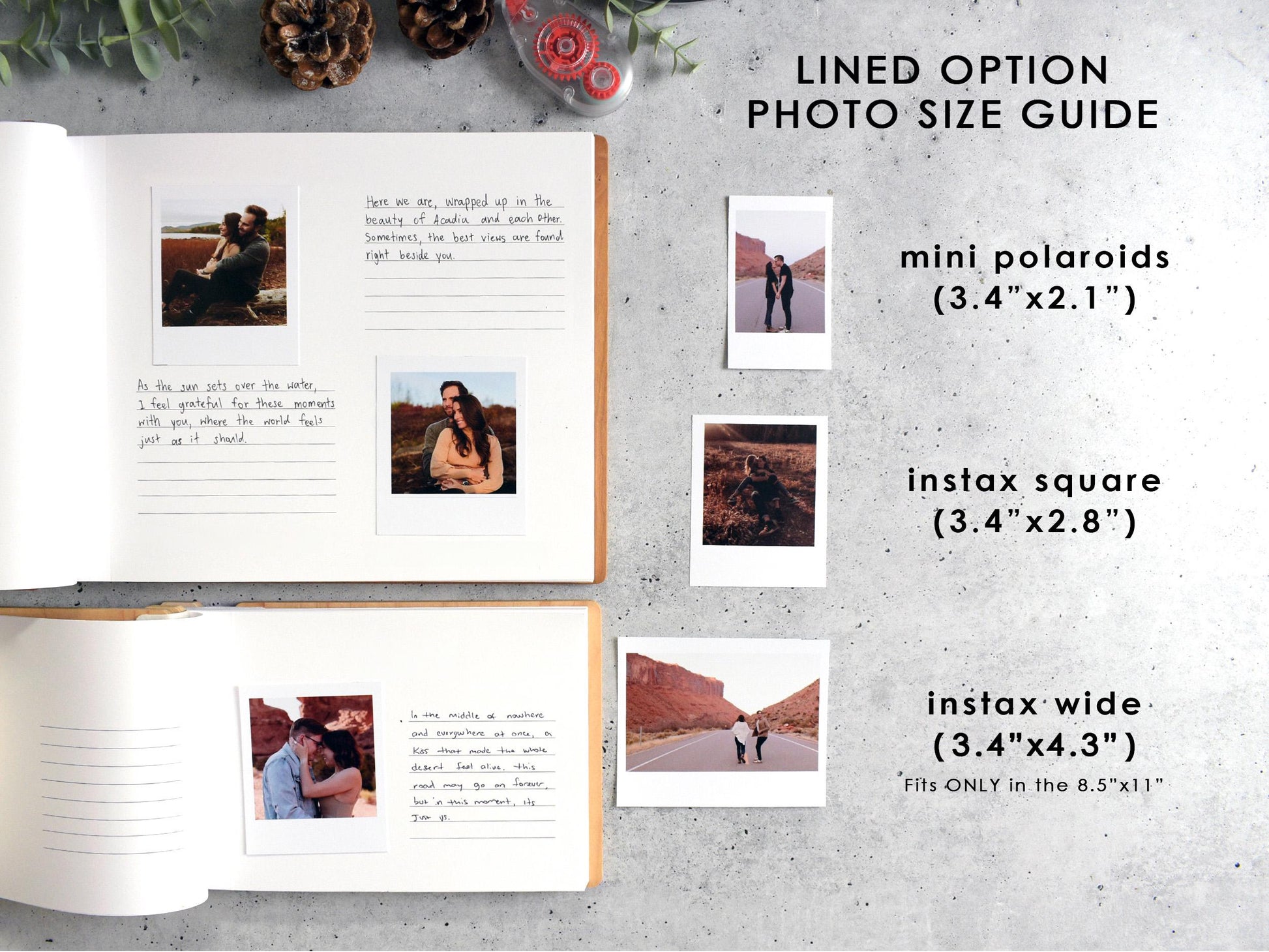 an open photo book with pictures of people on it