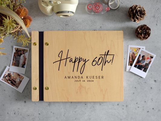 Commemorate a milestone birthday with this personalized 60th birthday guestbook. A unique way for guests to share memories and wishes.