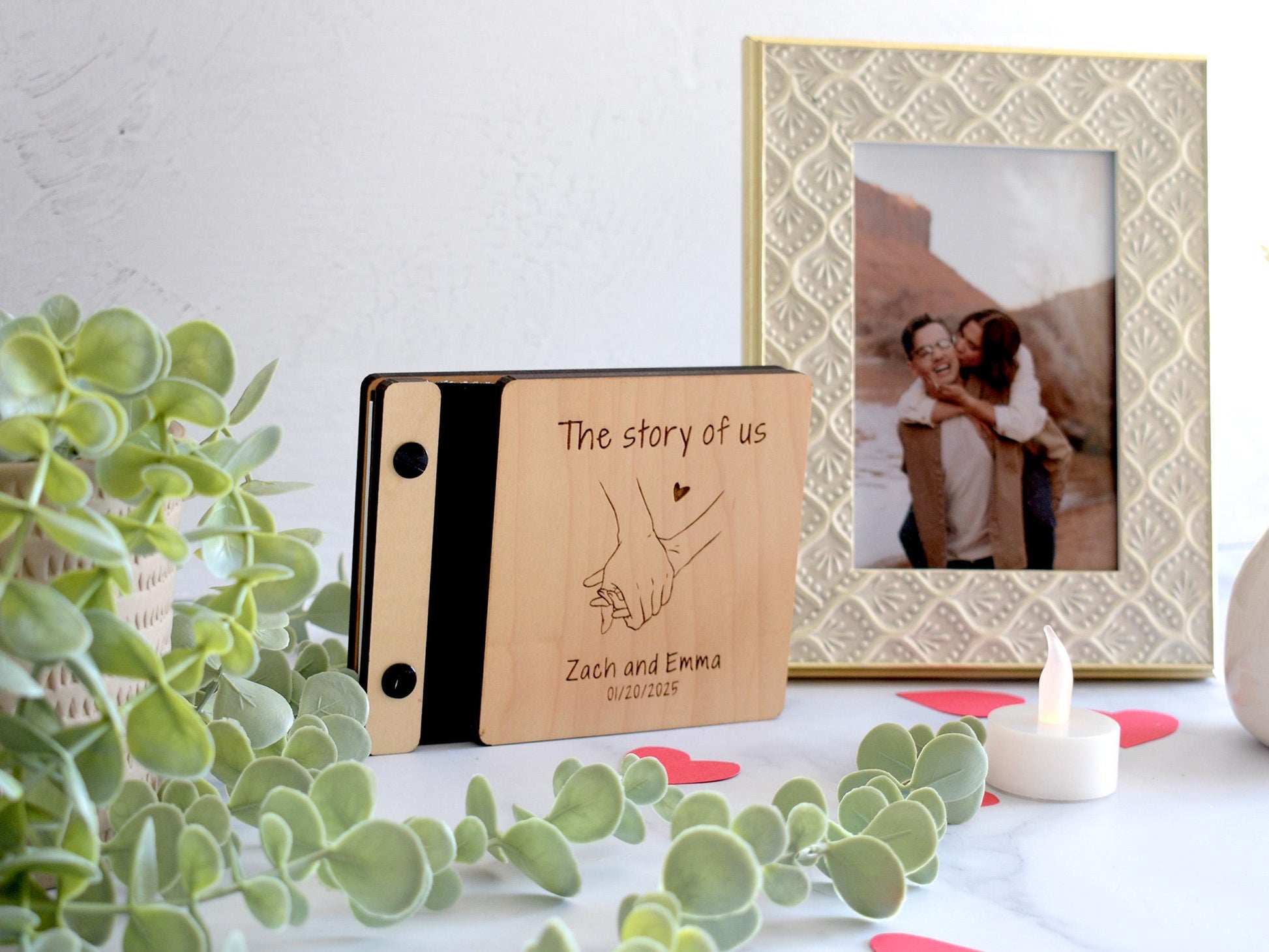 Scrapbook Valentines Gift for him, Personalized Photo Album Anniversary Gift for her, Couples gift, Gifts for Boyfriend, Gift for Husband