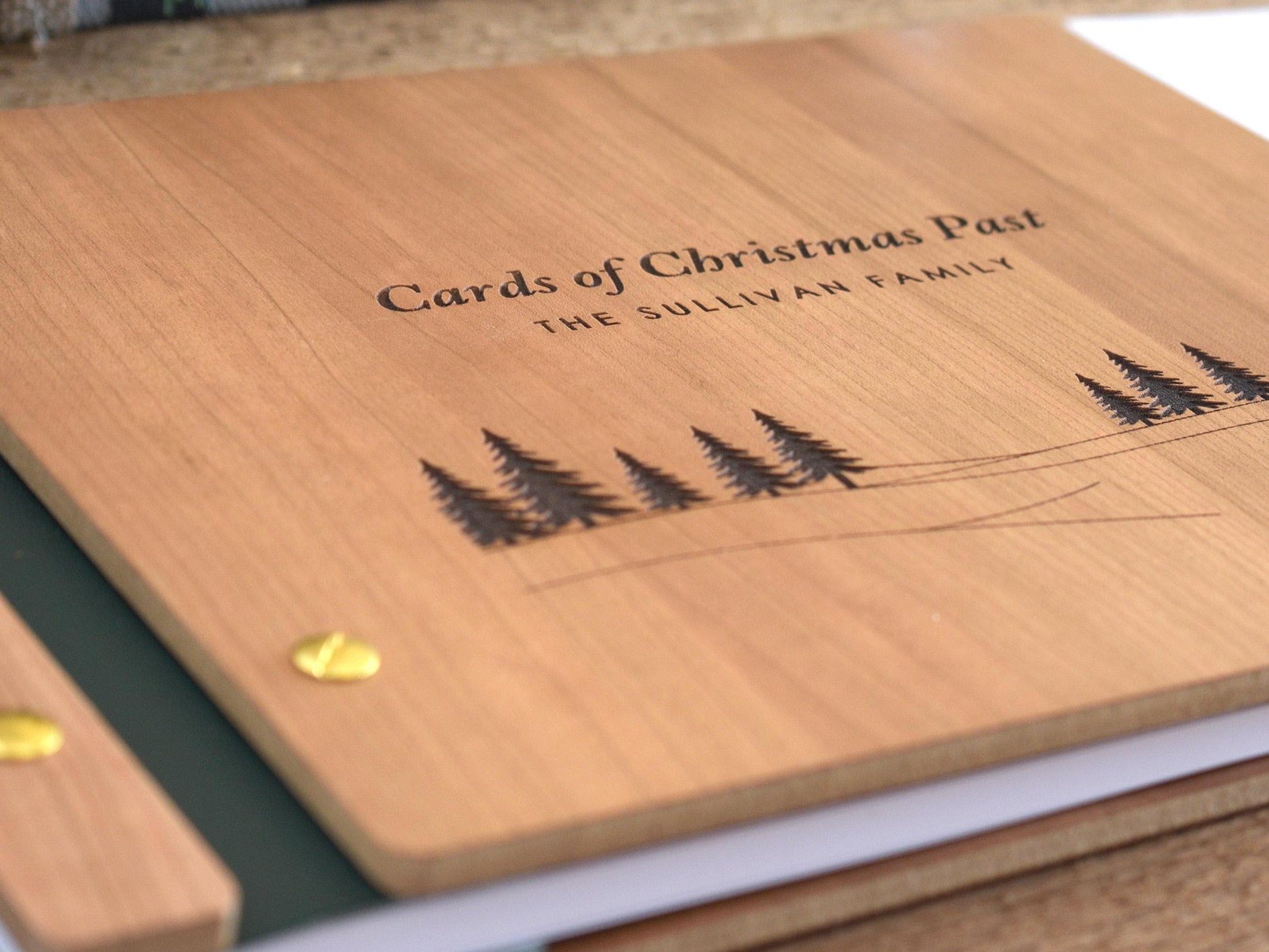 Personalized Wooden Christmas Memory Book, Christmas Card Album, Christmas Photo Album, Family Christmas Gift, Holiday Gift For Parents