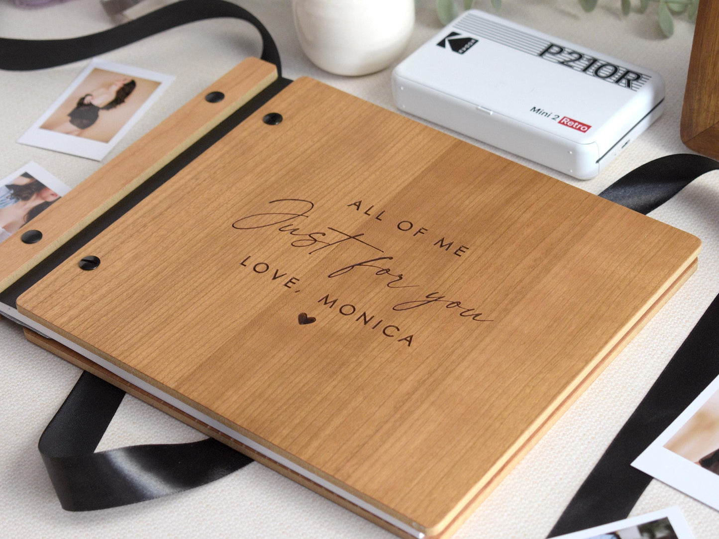 Personalized Boudoir Photo Album, Romantic Valentines Gift for Boyfriend, Wedding Gift for Husband, Wooden Boudoir Photo Book