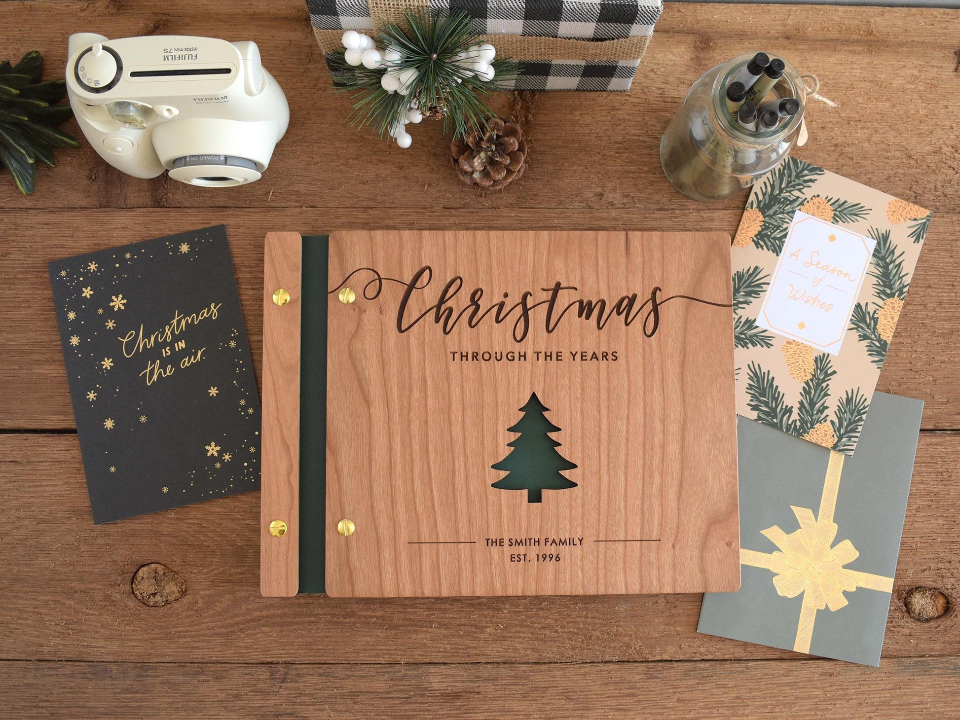 Family Christmas Memory Book, Holiday Photo Album, Custom Christmas Card Album, Holiday Gift For Parents, Family Christmas Gift