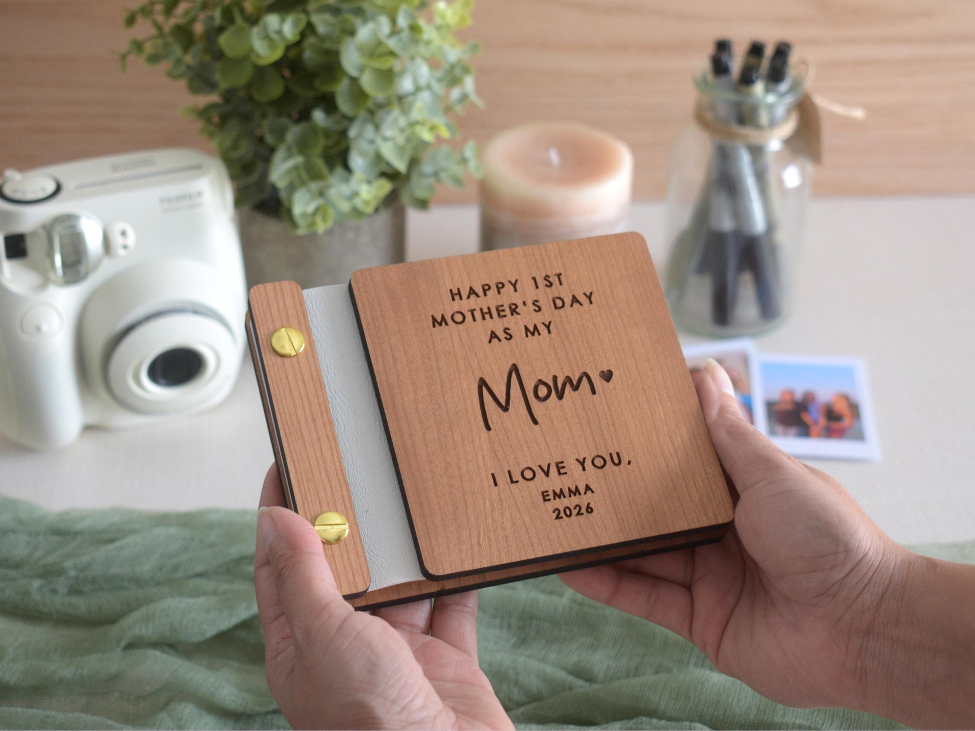 Mini Photo Book for Mom, Custom Photo Print Album, Personalized First Mothers Day Gift, Baby Shower Gift for New Mom