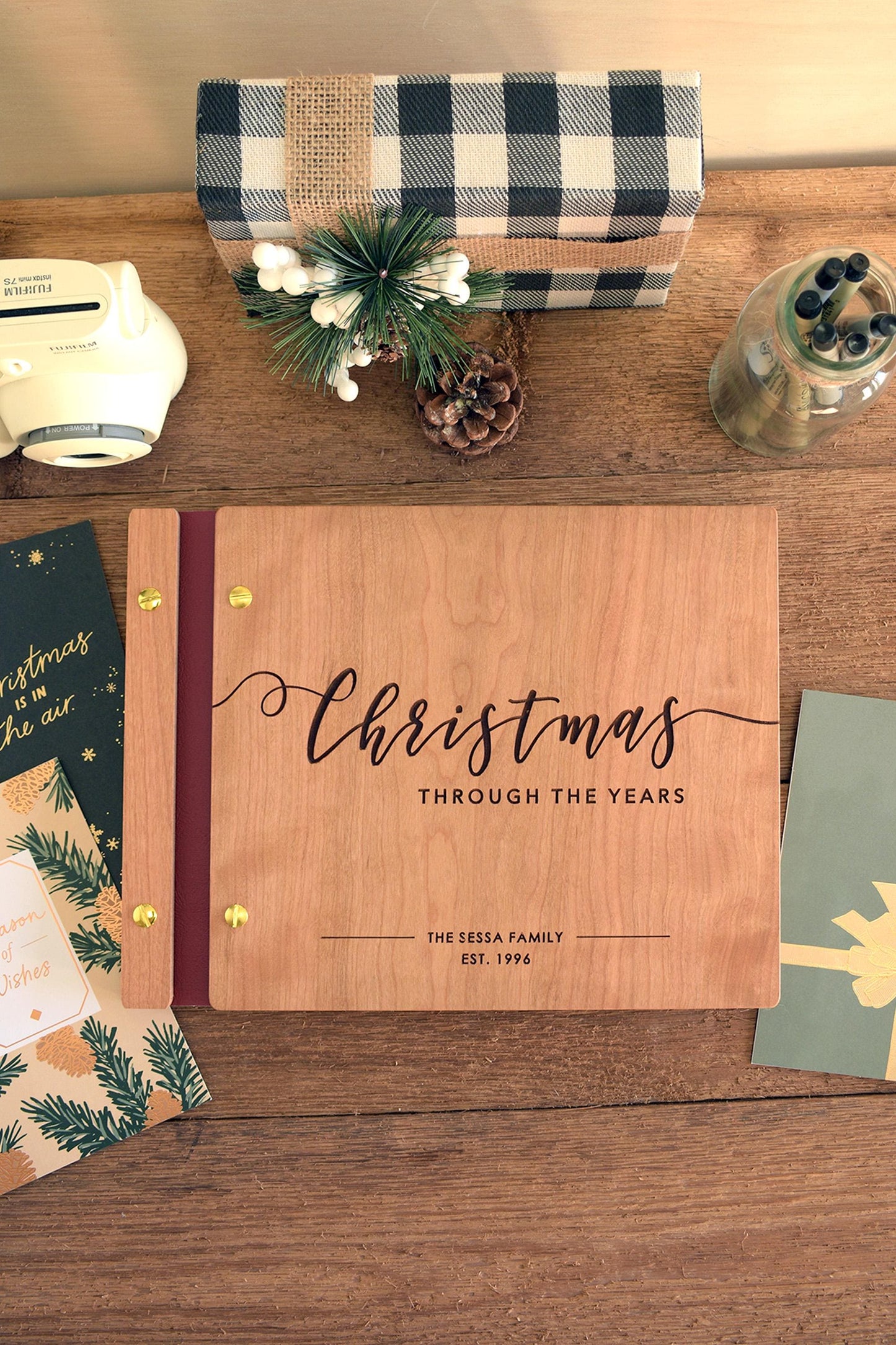 Christmas Through the Years Album, Custom Christmas Memory Book, Christmas Card Album, Holiday Gift For Parents, Family Christmas Gift