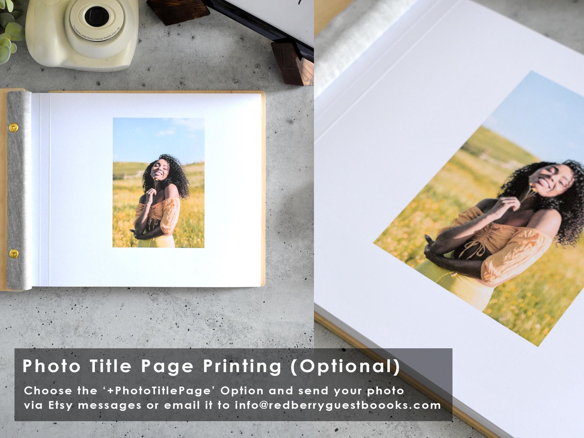 a photo book with a picture of a woman