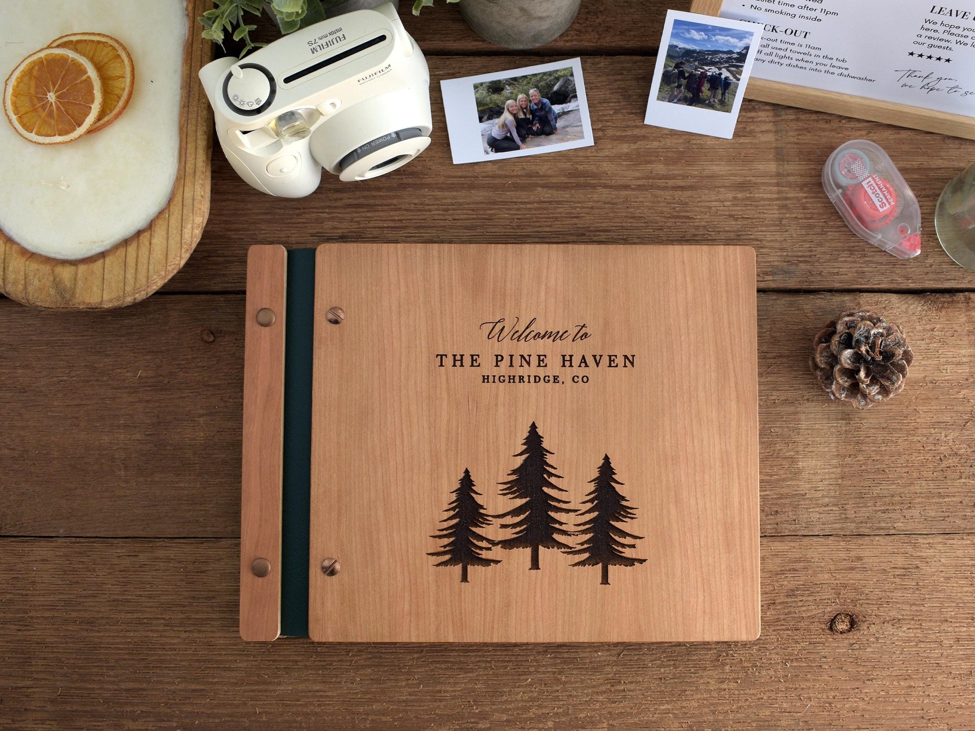 Pine Tree Airbnb Guest Book, Airbnb Welcome Book for Cabin Lodge & Vacation Rental Home Guest book, New House Guest Book, Housewarming Gift