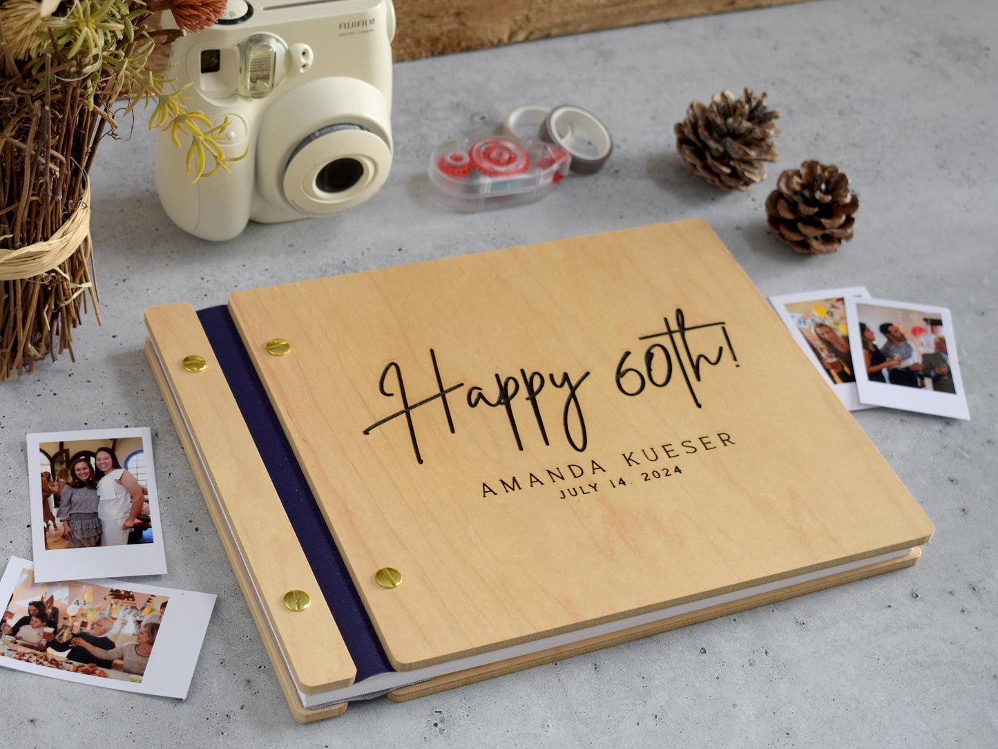 Commemorate a milestone birthday with this personalized 60th birthday guestbook. A unique way for guests to share memories and wishes.