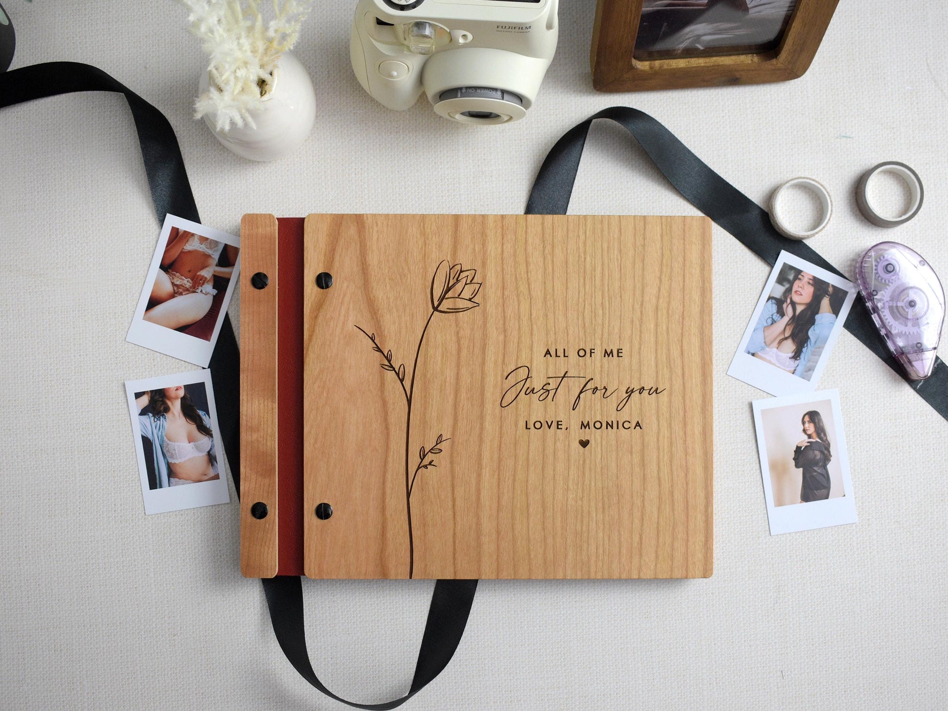 Custom Boudoir Photo Album, Boudoir Book Gift for him, Romantic Valentines Gift for Boyfriend, Wedding Gift for Husband