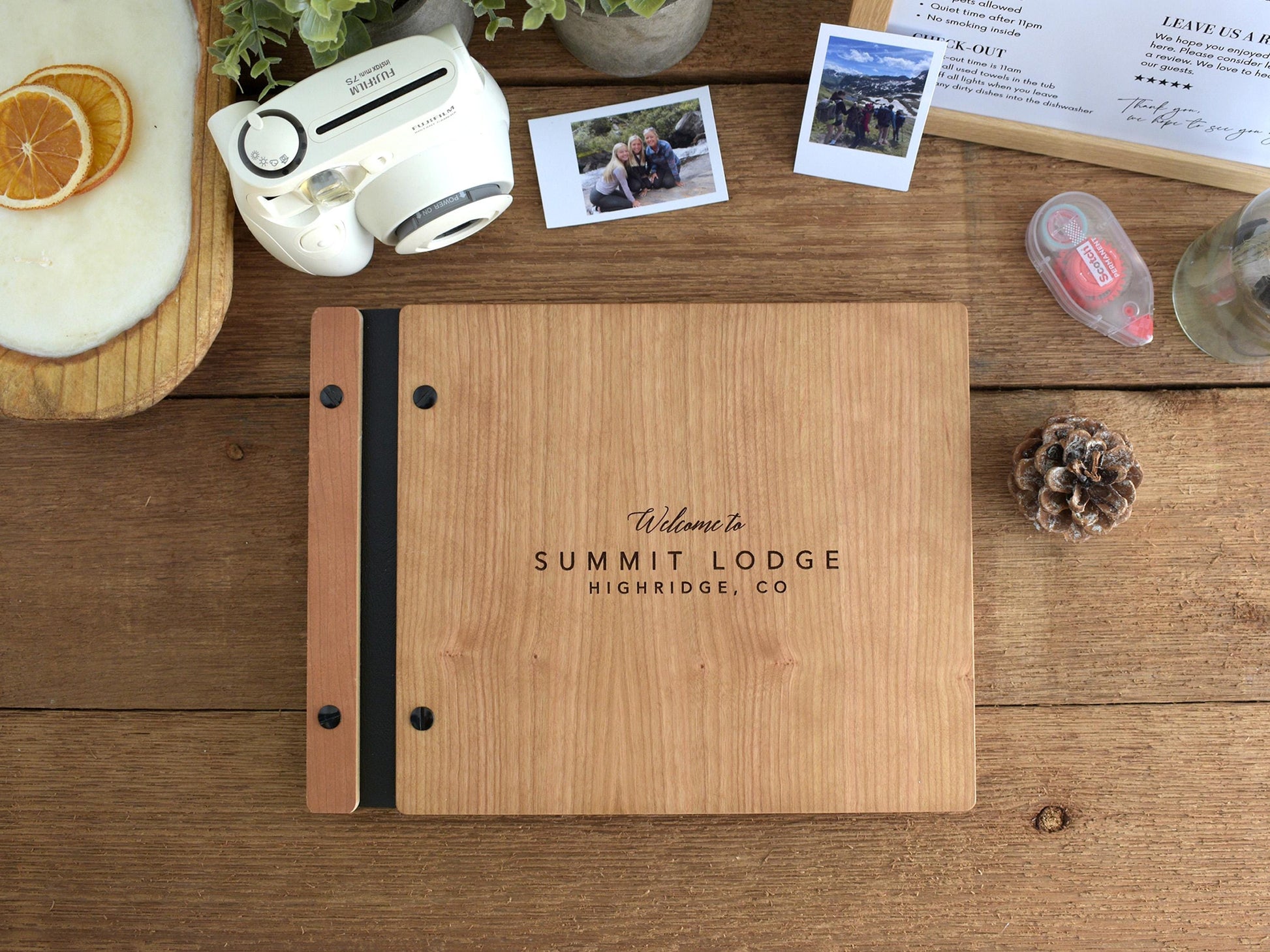 Wooden Airbnb Guest Book, Airbnb Welcome Book for Cabin Lodge & Vacation Rental Home Guest book, New House Guest Book, Housewarming Gift