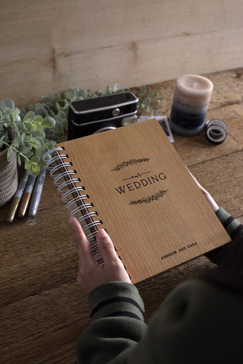 Our Wedding Planner Book Floral Custom Wooden Wedding Planner