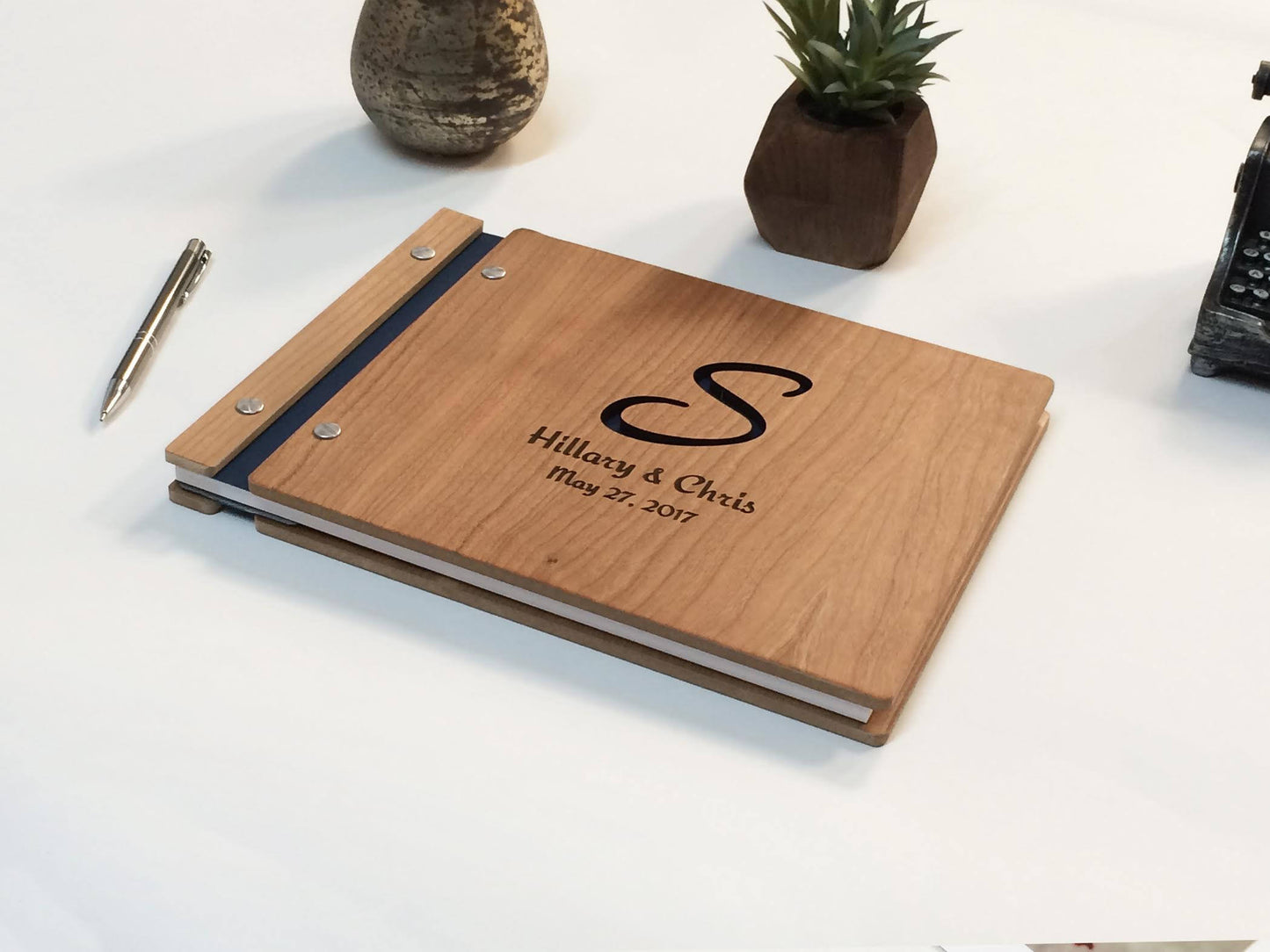 Engagement Gift, Wedding Album, Monogram Wedding Guest Book