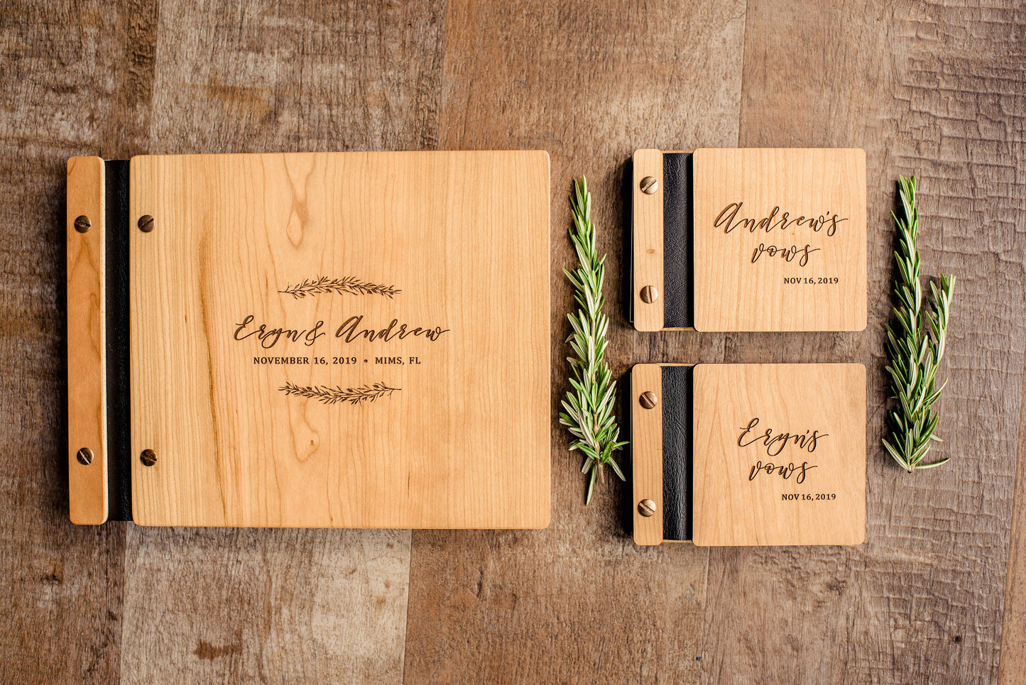 Vow Books Wooden Wedding Vow Booklet