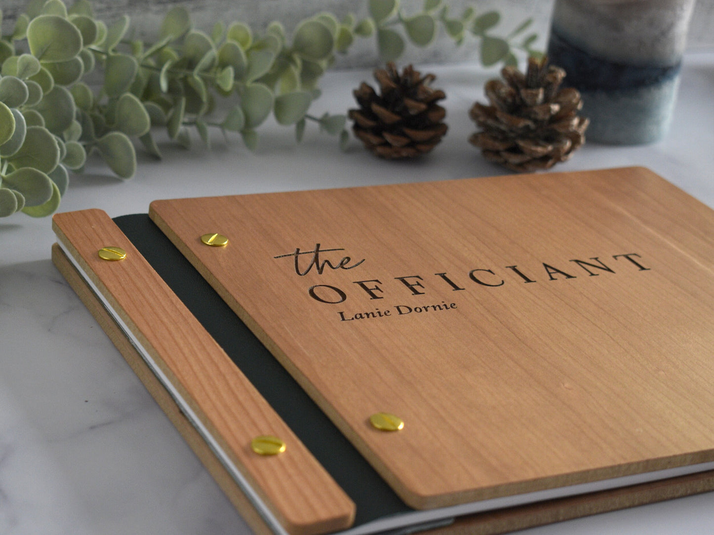 Wedding Ceremony Wooden Officiant Book