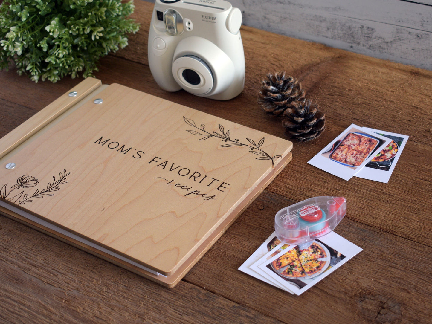 Flower Recipe Book Binder Gift for Mom Family Cook Book