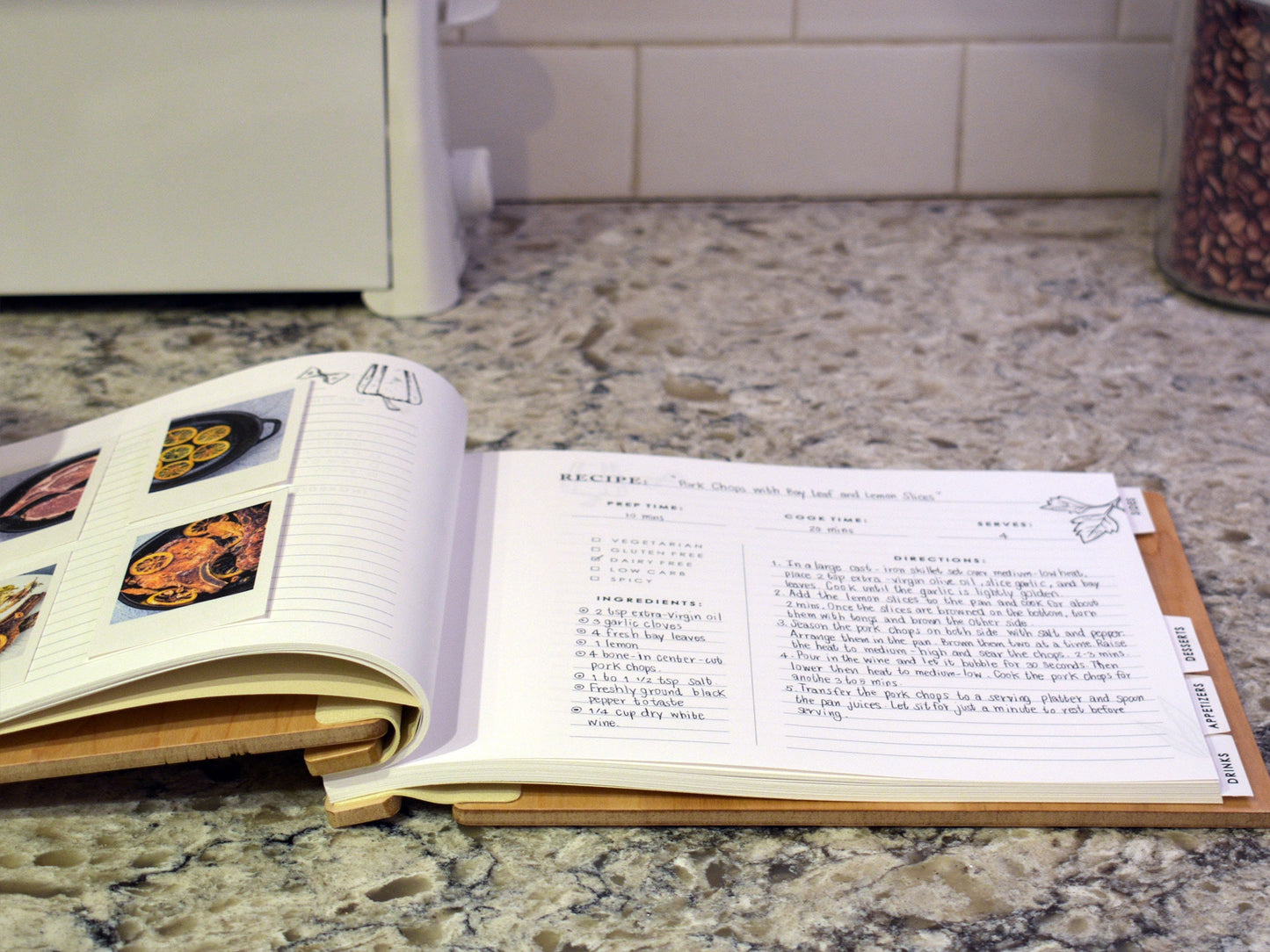 Flower Recipe Book Binder Gift for Mom Family Cook Book