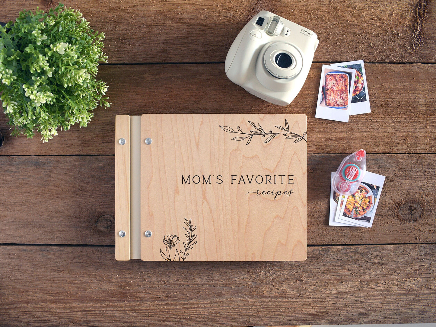 Flower Recipe Book Binder Gift for Mom Family Cook Book