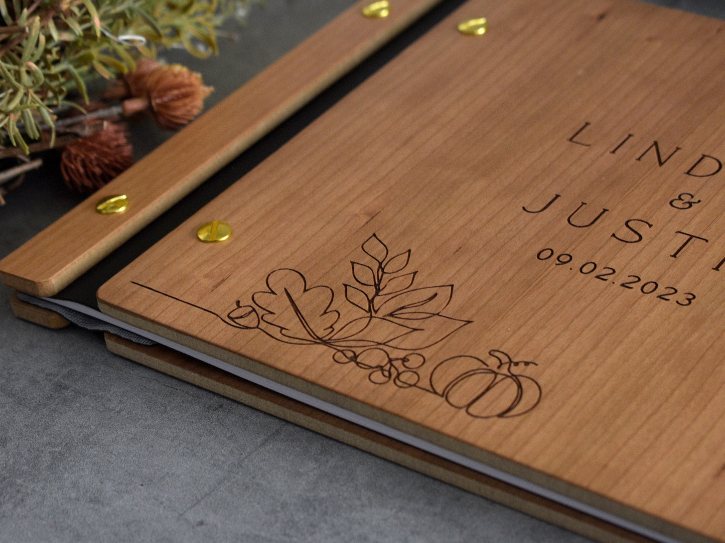 Minimalistic Fall Wedding Guest Book, Photos and Heartfelt Messages, Wedding Album