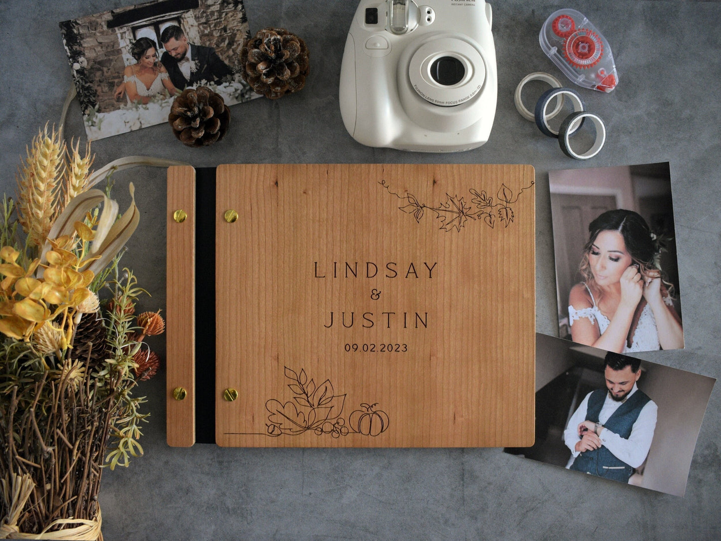 Minimalistic Fall Wedding Guest Book, Photos and Heartfelt Messages, Wedding Album